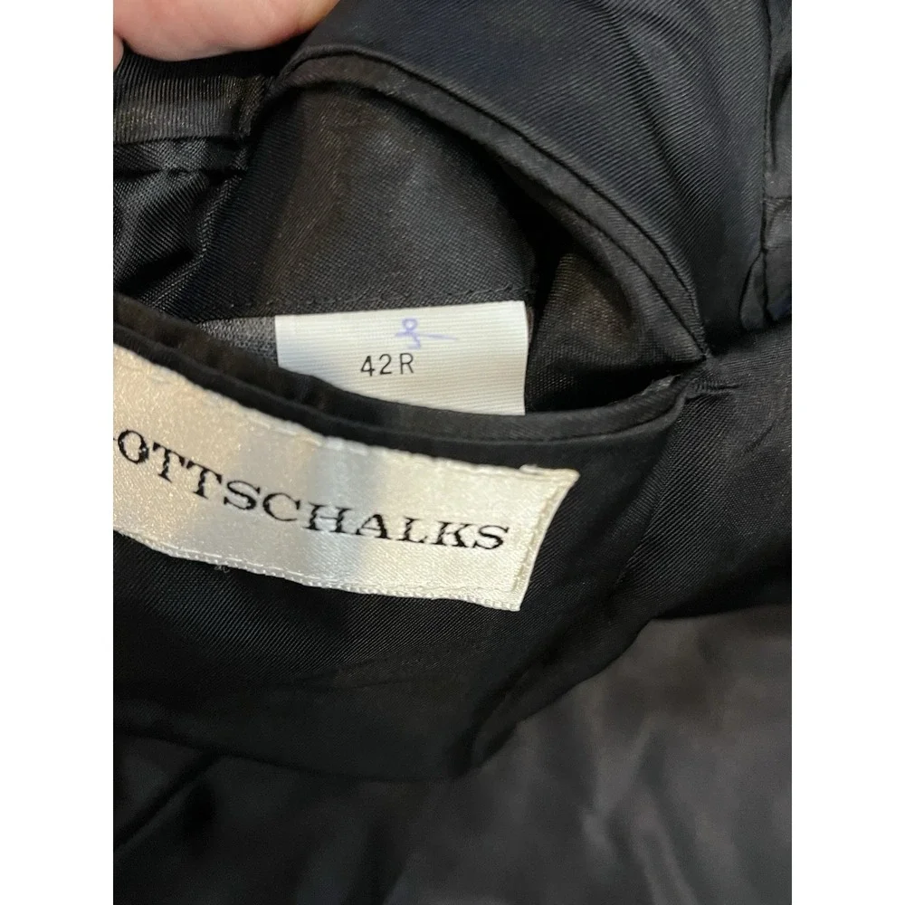 Oscar De La Renta Blazer‎ Men's Size 42R Cashmere Blend Black Single Breasted